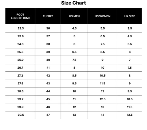 Size chart